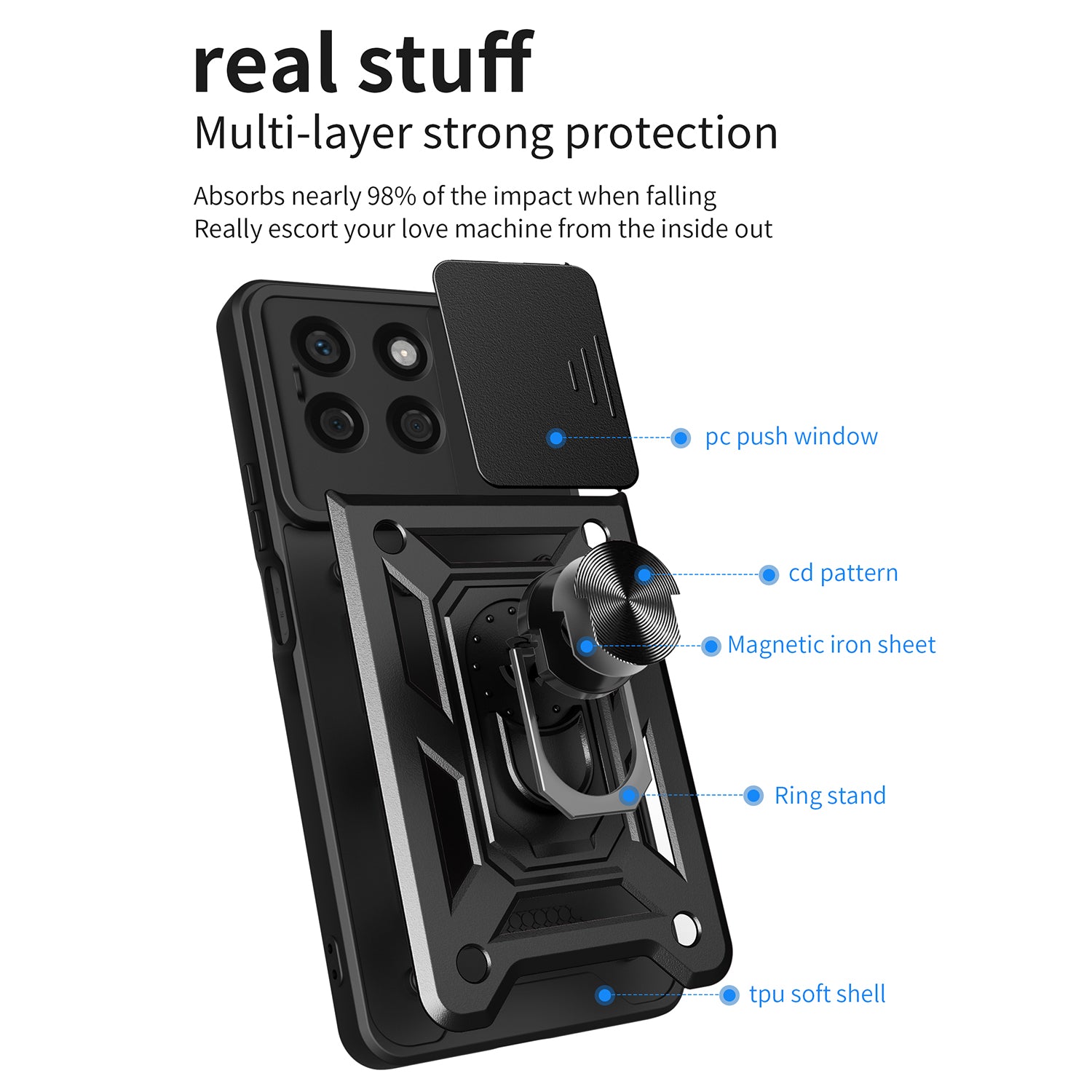 For Honor X8b 4G Case PC+TPU Camera Protection Phone Cover Built-in Kickstand For Honor X8b 4G Case PC+TPU Camera Protection Phone Cover Built-in Kickstand